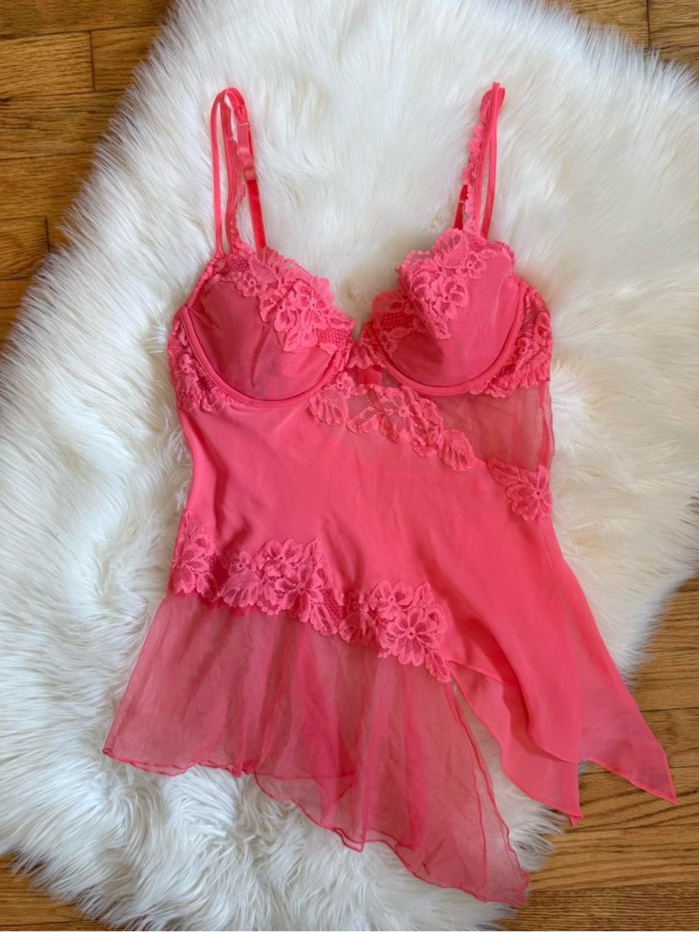 Y2k Victoria’s Secret pink fairy lingerie top
